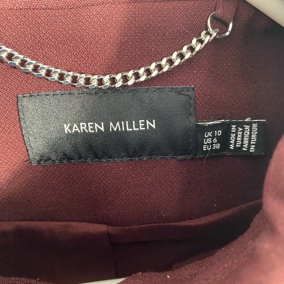 Karen Millen Military Style Blazer/Jacket Aubergine Crop size 6 - Picture 8 of 14